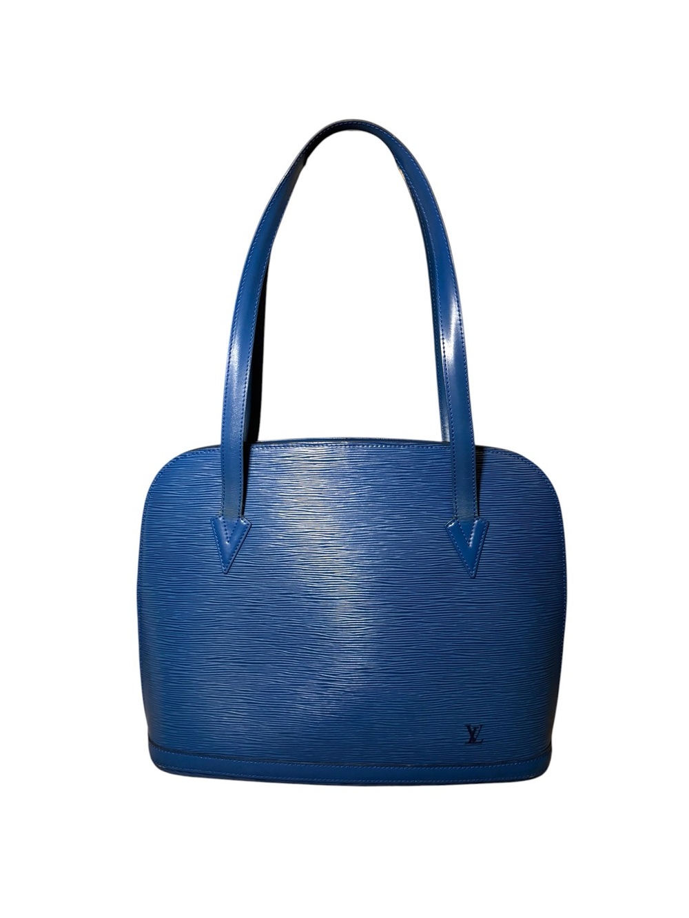 Louis Vuitton Lussac Blue Epi Leather Shoulder Bag Preloved Satchel Auth